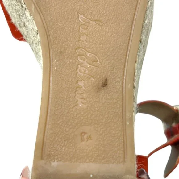 Sam Edelman Destin Orange Platform Espadrille Wedge Sandal women's size 8.5 - Picture 10 of 11